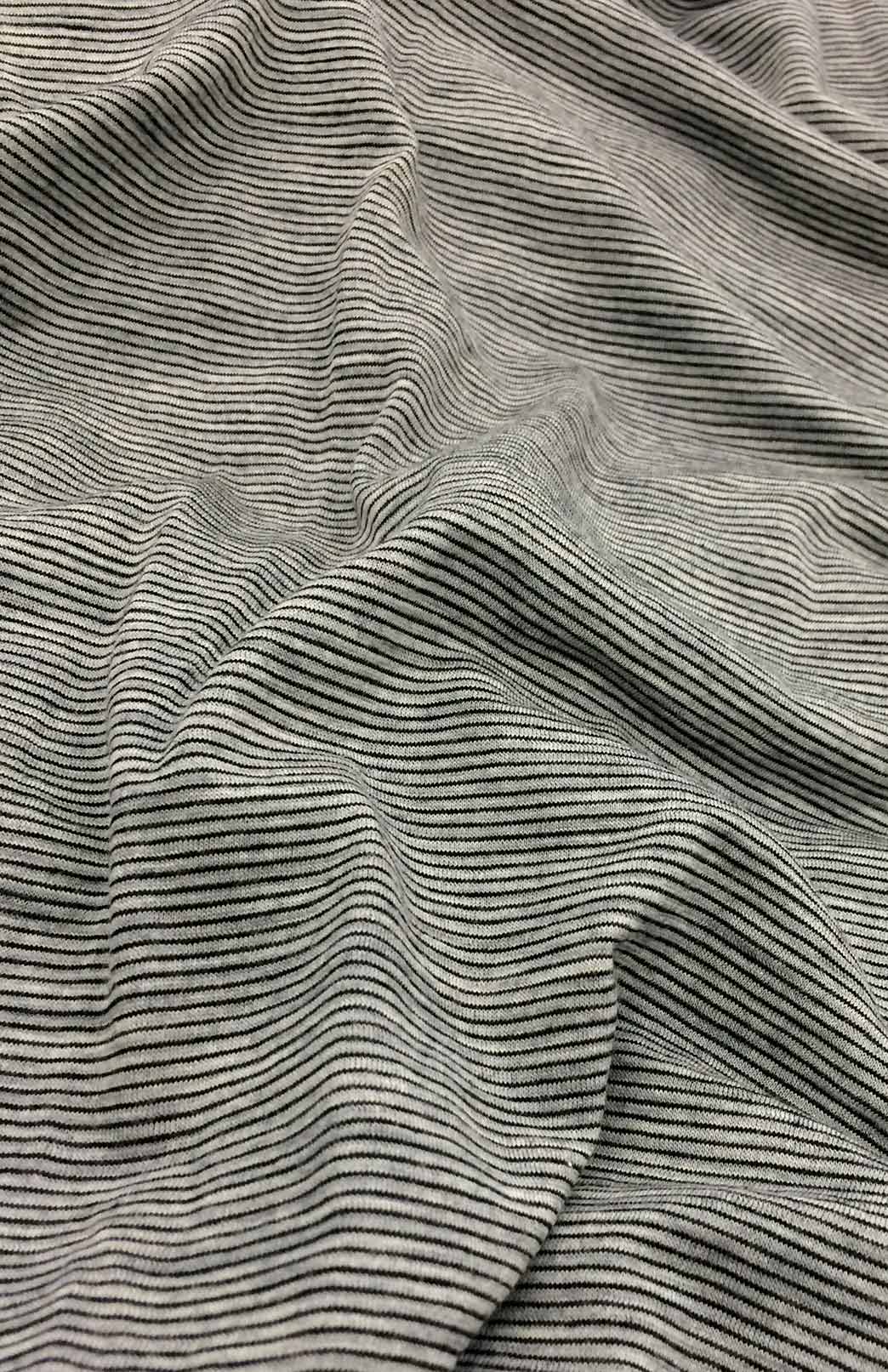 Light Grey Pinstripe Men's Merino Wool T-Shirt