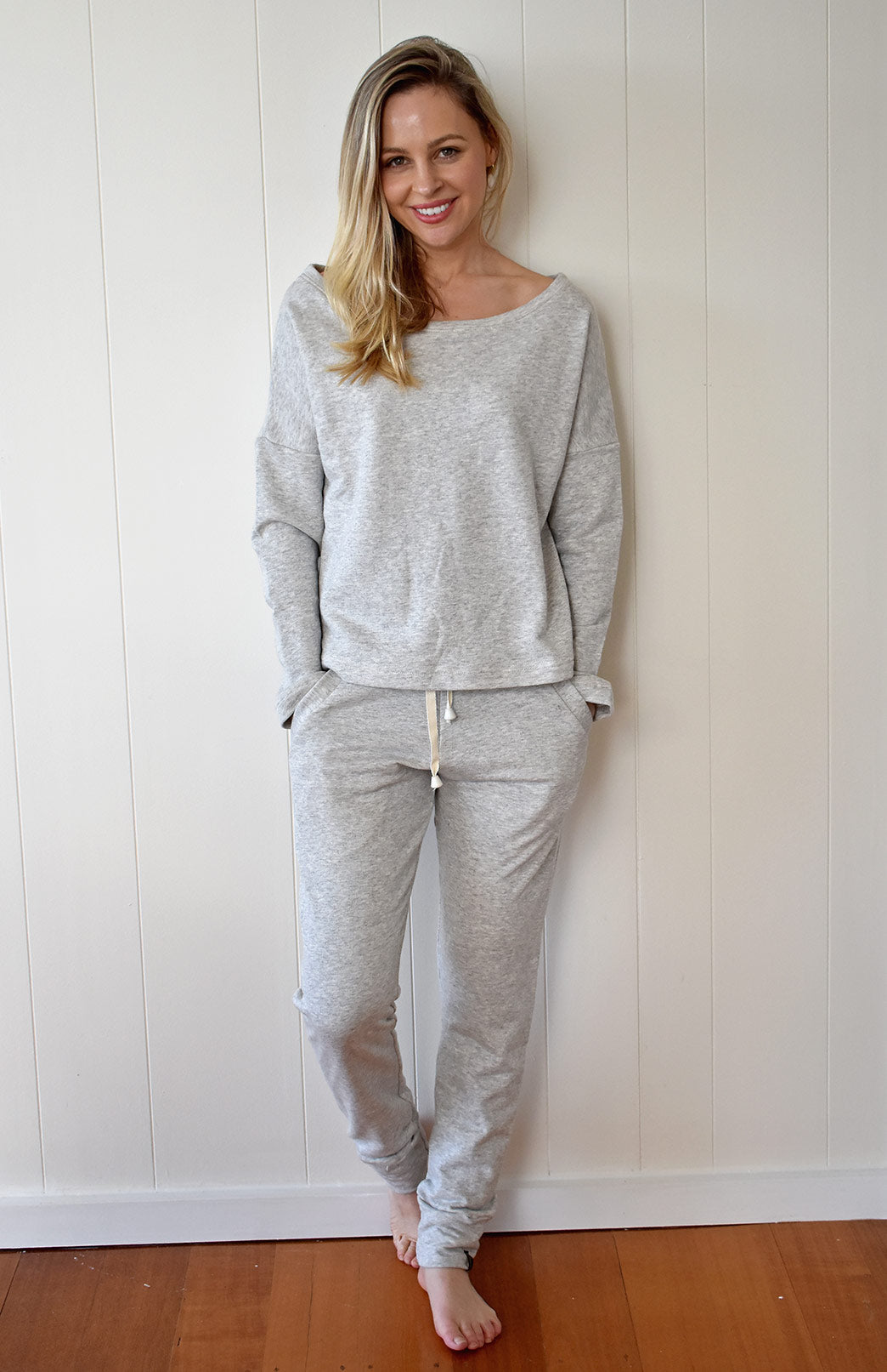Light Grey Marl Women&#39;s Organic Cotton Lounge Pants

