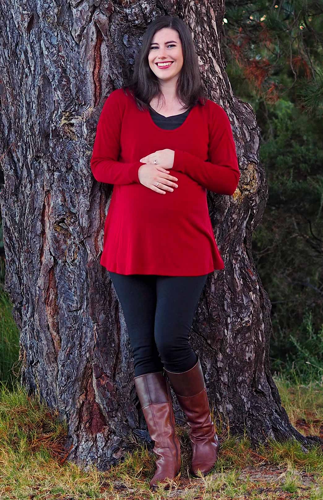 Chilli Red Women's Merino Wool Long Sleeve Top