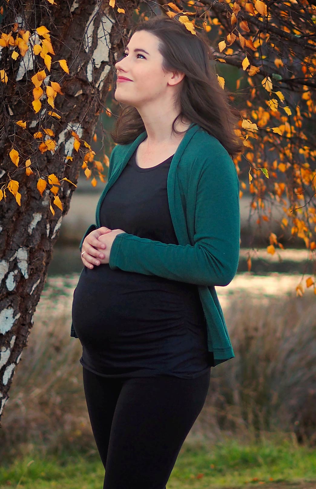 Emerald Green Women's Merino Wool Mini Drape Cardigan