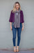 Purple Mixed Pattern Women&#39;s Merino Wool Patterned Scarf
