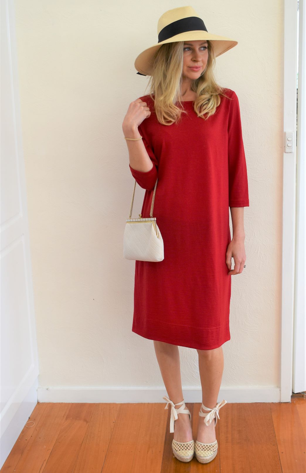 Chilli Red  Women's Merino Wool Shift Dress