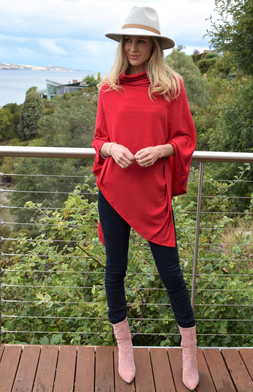 Polo Neck Poncho Women's Merino Wool Polo Neck Poncho
