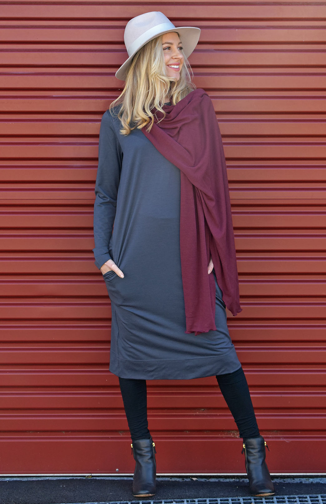 Zinfandel Women's Merino Wool Plain Scarf