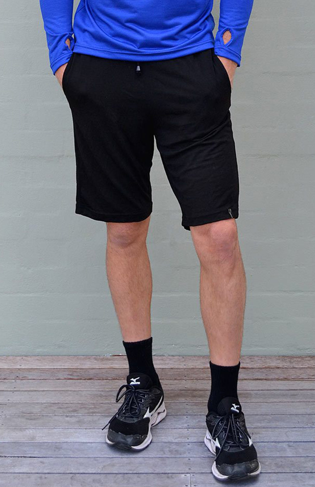 Black Men&#39;s Merino Wool Lightweight Shorts
