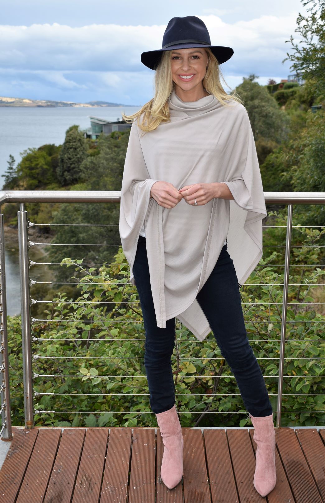 Polo Neck Poncho Women's Merino Wool Polo Neck Poncho