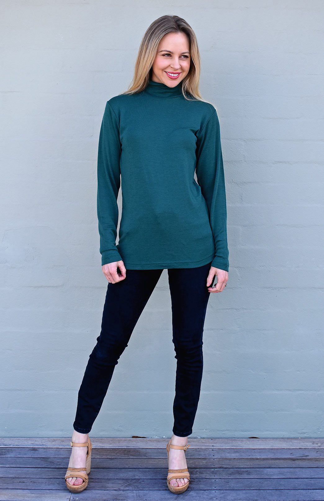 Turtle Neck Top (Unisex) Unisex Merino Wool Long Sleeve Turtle Neck Top
