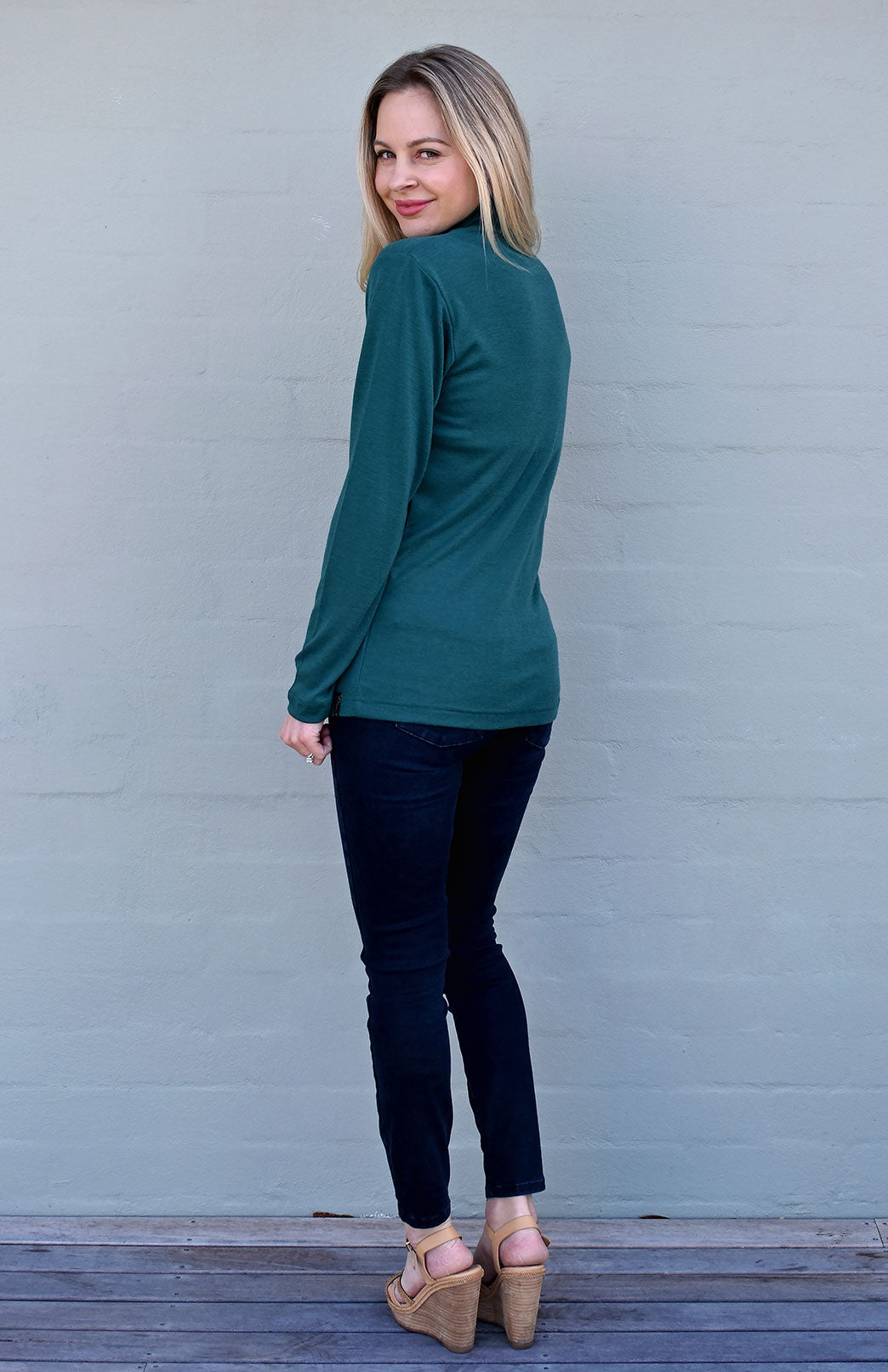 Turtle Neck Top (Unisex) Unisex Merino Wool Long Sleeve Turtle Neck Top