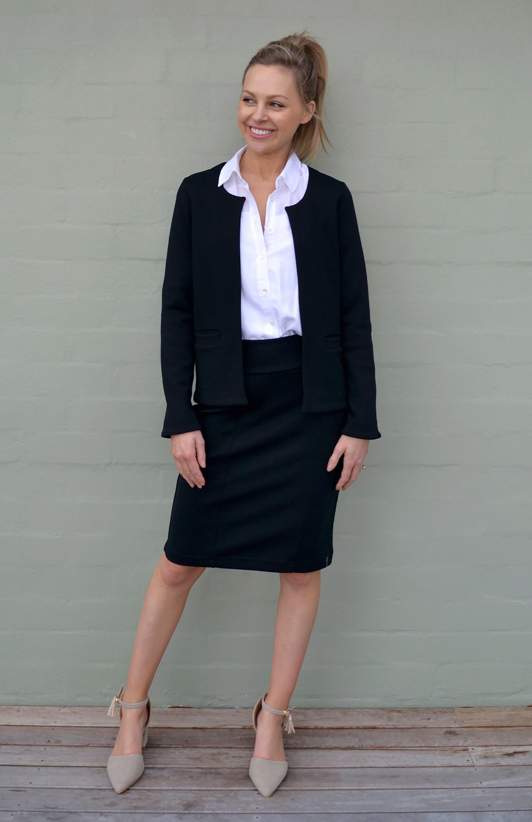 Straight Skirt Women's Black Straight Office Wool Skirt Smitten