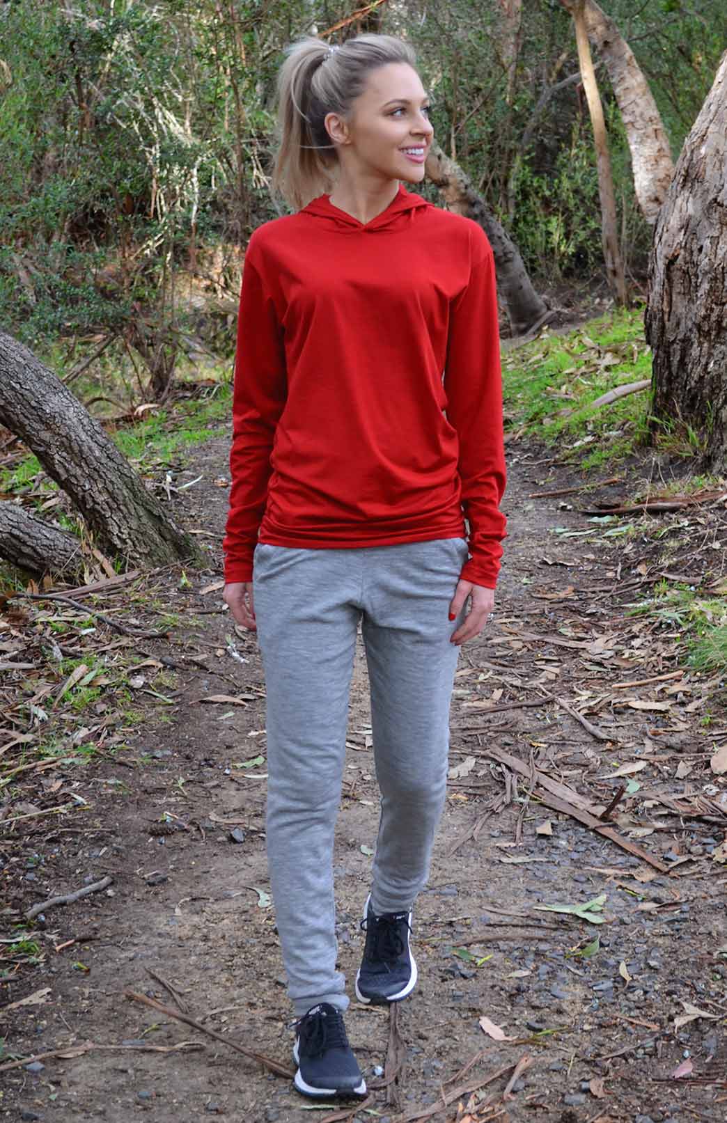 Crew Hoody Women's Lightweight Wool Long Sleeved Crew Neck Top with