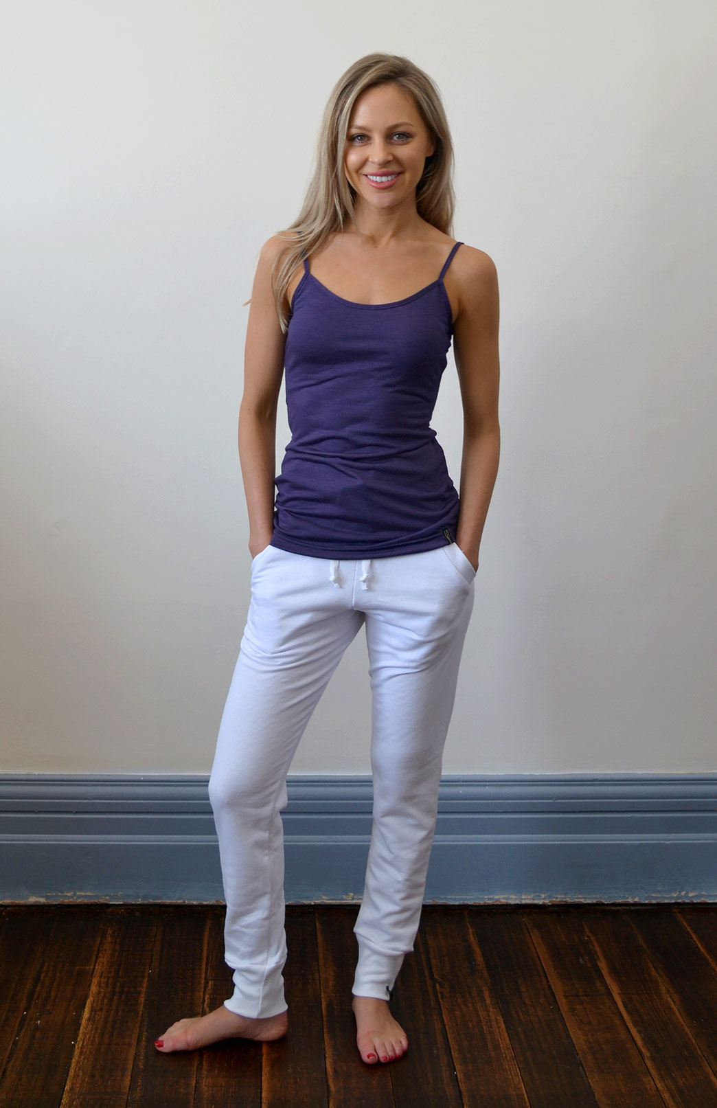 Cotton Lounge Pants | Women's White Cotton Jogger Pants ...