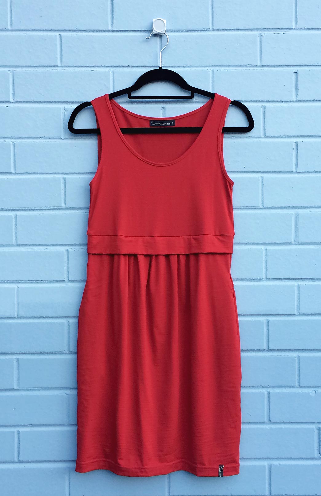 Tulip Dress | Women's Flame Red Merino Wool Fitted Tulip Dress with ...