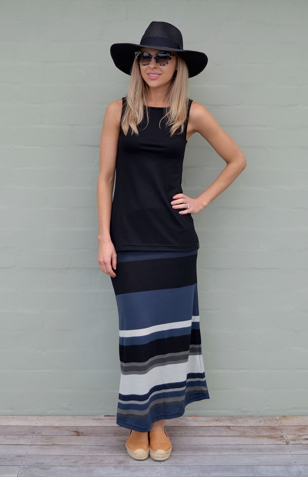 Striped Maxi Skirt Women's Striped Wool Summer Maxi Skirt Smitten