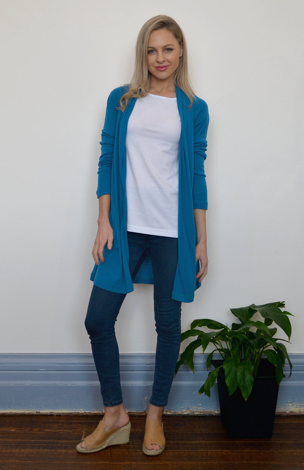 Drape Cardigan Women's Dragonfly Wool Drape Cardigan with no buttons or fastenings Smitten