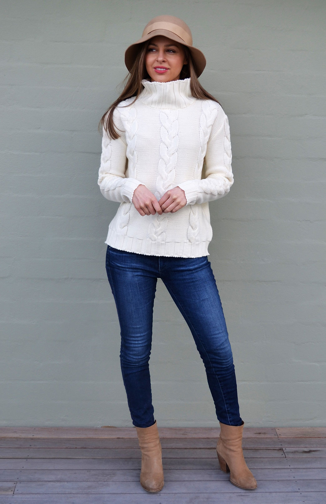 Cable Knit Jumper Women's Pure Merino Wool Ivory Cable Knit Jumper Smitten Merino Tasmania