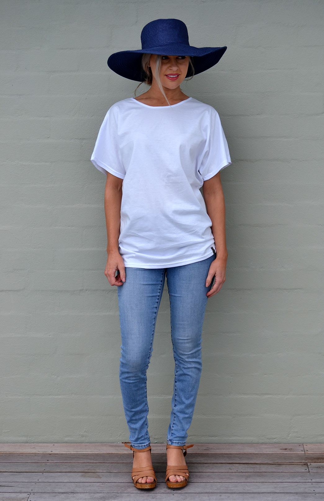 Cotton Loose TShirt Women's White Cotton Loose Summer TShirt Smitten Merino Tasmania Australia