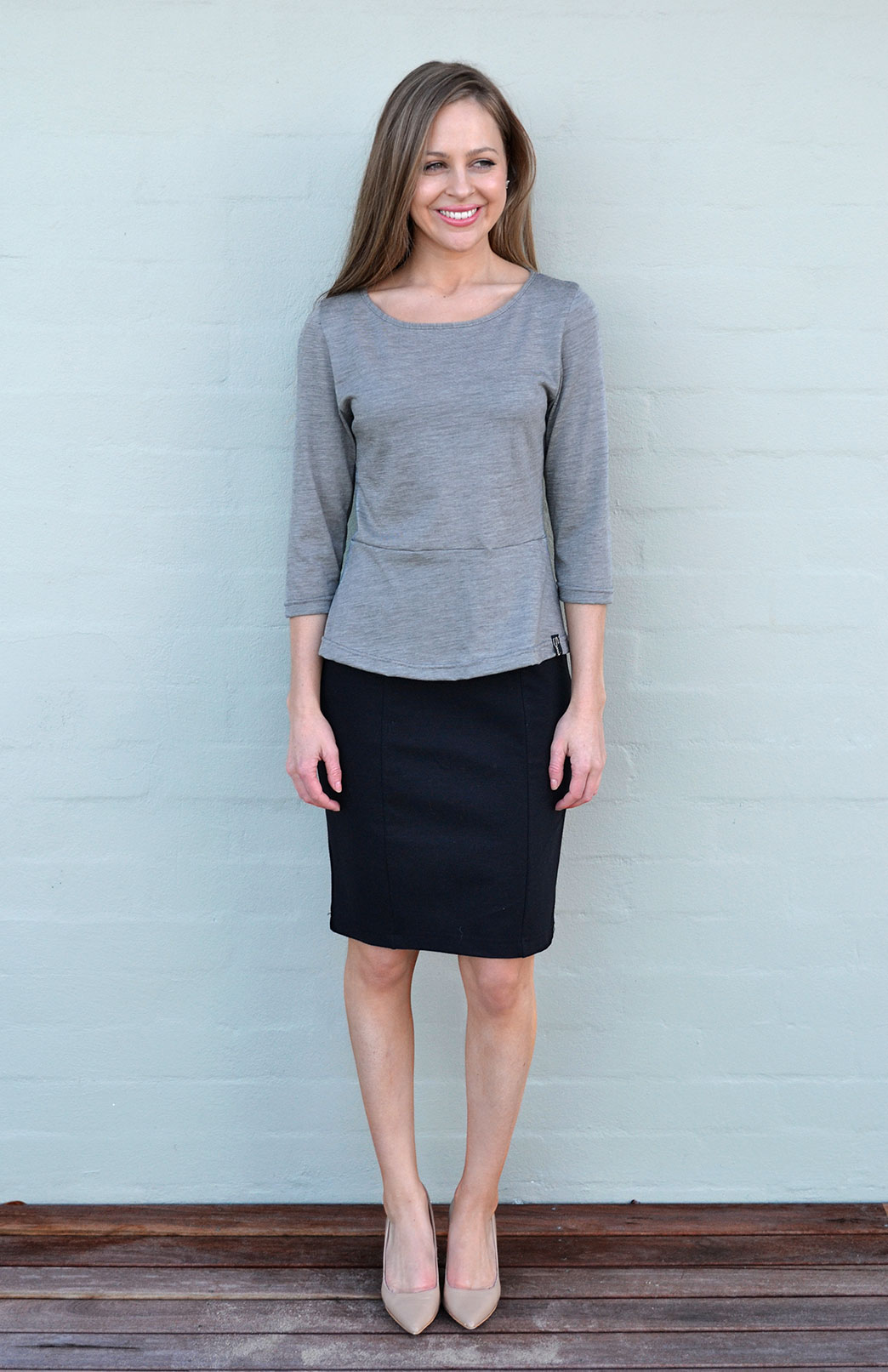 Straight Skirt Women's Black Straight Office Wool Skirt Smitten